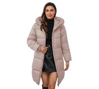 Abrigos térmicos acolchados para mujer, chaquetas acolchadas con cremallera, abrigo acolchado largo con capucha, chaqueta de plumón de manga larga para mujer, simple, impermeable, cálida, sudaderas de