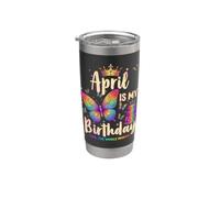 Abril es el mes de mi cumpleaños, sí, todo el mes, regalo para niña Vaso térmico de acero inoxidable de doble pared
