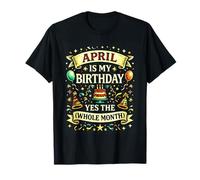 Abril es mi cumpleaños si Todo el Mes Retro Old School Camiseta