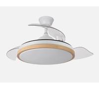 FABRILAMP Ventilador Dc Evros 72w 6120lm Blanco/haya 3asp.despegables 32/47x50/107d.3colores,remoto temporizador memoria