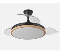 Abrila 197091388 - Ventilador de Techo DC EVROS 59W ∅107Cm 3 Aspas 6 Velocidades Negro/Haya