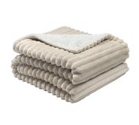 Abrila 254291615 - Manta Eléctrica JARAIZ 160W 9 Niveles Apagado Automático Lavable Beige/Blanco