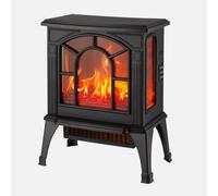 Abrila Ptc Cerámico Abadia Negro - Termoventilador 1500W Efecto Chimenea