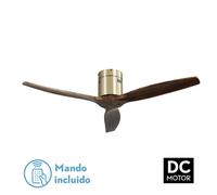 Abrila Aguilón Cuero / Roble - Ventilador De Techo Aspas Normales Sin Luz 220-240 V