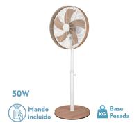 Abrila Alcañiz Blanco/Haya - Ventilador De Pie 220-240 V