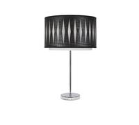 Abrila Alexandra Cromo/Madera Negra - Lámpara Sobremesa Moderno 1Xe27 30 Cm