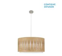Abrila Alexandra Níquel/Madera Clara - Colgante Moderno 2Xe27 50 Cm