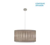 Abrila Alexandra Níquel/Madera Gris - Colgante Moderno 2Xe27 50 Cm