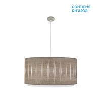 Abrila Alexandra Níquel/Madera Gris - Colgante Moderno 3Xe27 60 Cm