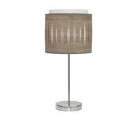 Abrila Alexandra Níquel/Madera Gris - Lámpara Sobremesa Moderno 1Xe14 17 Cm