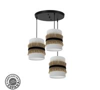 Abrila Angola Negro/Blanco/Yute - Lámpara Moderna Regx42x42 Cm