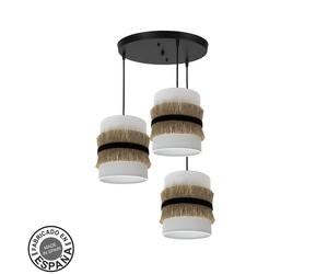 Abrila Angola Negro/Blanco/Yute - Lámpara Moderna Regx42x42 Cm