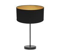 Abrila Anuska Negro / Oro - Lámpara Sobremesa Moderno 1Xe27 30 Cm
