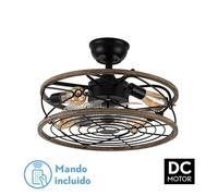Abrila Arcadia Negro / Marrón - Ventilador De Techo Plafón 220-240 V