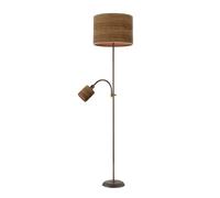 FABRILAMP Pie De Salon Armonia 1xe27 1xe14 Marron-madera Oscura C/lector 155x40x40 Cm