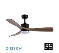 Abrila Azabache Negro/Roble - Ventilador De Techo Aspas Normales 20 W F