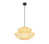 Abrila Bambu Benzo Negro-Natural 50 Cm - Lámpara Colgante 1Xe27