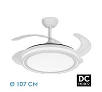 Fabrilamp Ventilador DC Bandido 59W Blanco 4 aspas 107d 5900lm 3500-4000-6500K Remoto y temporizador