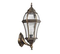 Abrila Becrux Negro / Oro - Aplique Exterior Clásico Aluminio / Cristal 44 Ip