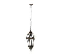 Abrila Becrux Negro / Oro - Colgante Exterior Clásico Aluminio / Cristal 44 Ip