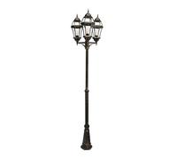 Abrila Becrux Negro / Oro - Farola Aluminio / Cristal 44 Ip