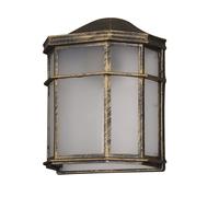 Abrila Bellatrix Negro / Oro - Aplique Exterior Clásico Aluminio / Policarbonato 44 Ip