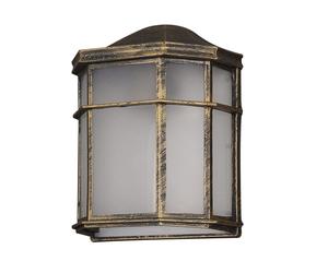 Abrila Bellatrix Negro / Oro - Aplique Exterior Clásico Aluminio / Policarbonato 44 Ip