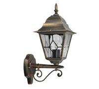 Abrila Bootes Negro / Oro - Aplique Exterior Clásico Aluminio / Cristal 44 Ip