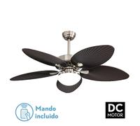 Abrila Borasco Niquel/Marrón - Ventilador De Techo Aspas Normales 24 W Con Luz F