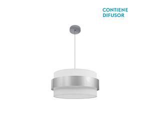 Abrila Bremen Cromo/Blanca-Plata - Colgante Moderno 3Xe27 40 Cm