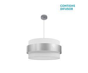 Abrila Bremen Cromo/Blanca-Plata - Colgante Moderno 3Xe27 50 Cm