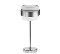 Abrila Bremen Cromo/Blanca-Plata - Lámpara Sobremesa Moderno 1Xe14 16 Cm
