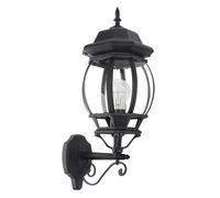 Abrila Caelum Negro - Aplique Exterior Clásico Aluminio / Cristal 1Xe27