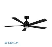 Abrila Cairo Negro - Ventilador De Techo Aspas Normales 24 W F