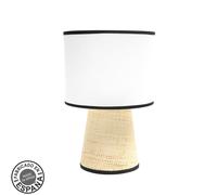 Abrila Camboya Negro/Blanco/Natural - Lámpara Sobremesa Moderno 1Xe27 25 Cm