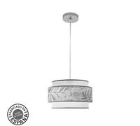 Abrila Camerun Cromo/Blanco/Gris - Colgante Moderno 1Xe27 30 Cm