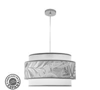 Abrila Camerun Cromo/Blanco/Gris - Colgante Moderno 3Xe27 50 Cm