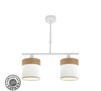 Abrila Cloe Blanco/Madera Clara - Lámpara Moderna 2Xe14