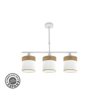 FABRILAMP Lampara Cloe 3xe14 Blanca/blanca-madera Clara Regx55x14 cm