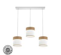 Regleta Cloe 3xe27 Blanco/blanca-madera Clara Regx60x16 cm