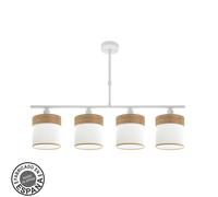 FABRILAMP Lampara Cloe 4xe14 Blanca/blanca-madera Clara Regx75x14 cm