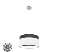 Abrila Cloe Cromo/Blanco-Madera Negra - Colgante Moderno 1Xe27 40 Cm