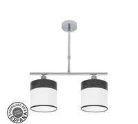 Abrila Cloe Cromo/Blanco-Madera Negra - Lámpara Moderna 2Xe14