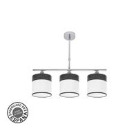 Abrila Cloe Cromo/Blanco-Madera Negra - Lámpara Moderna 3Xe14