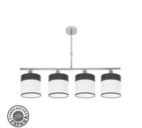 Abrila Cloe Cromo/Blanco-Madera Negra - Lámpara Moderna 4Xe14