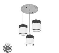 Abrila Cloe Cromo/Blanco-Madera Negra - Lámpara Moderna Regx42x42 Cm