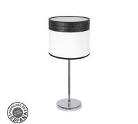 Abrila Cloe Cromo/Blanco-Madera Negra - Lámpara Sobremesa Moderno 1Xe14 18 Cm