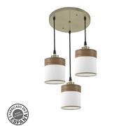 Abrila Cloe Cuero/Blanco-Madera Oscura - Lámpara Moderna Regx42x42 Cm