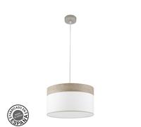 Abrila Cloe Níquel/Blanco-Madera Gris - Colgante Moderno 1Xe27 40 Cm