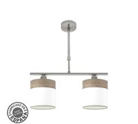 Abrila Cloe Níquel/Blanco-Madera Gris - Lámpara Moderna 2Xe14